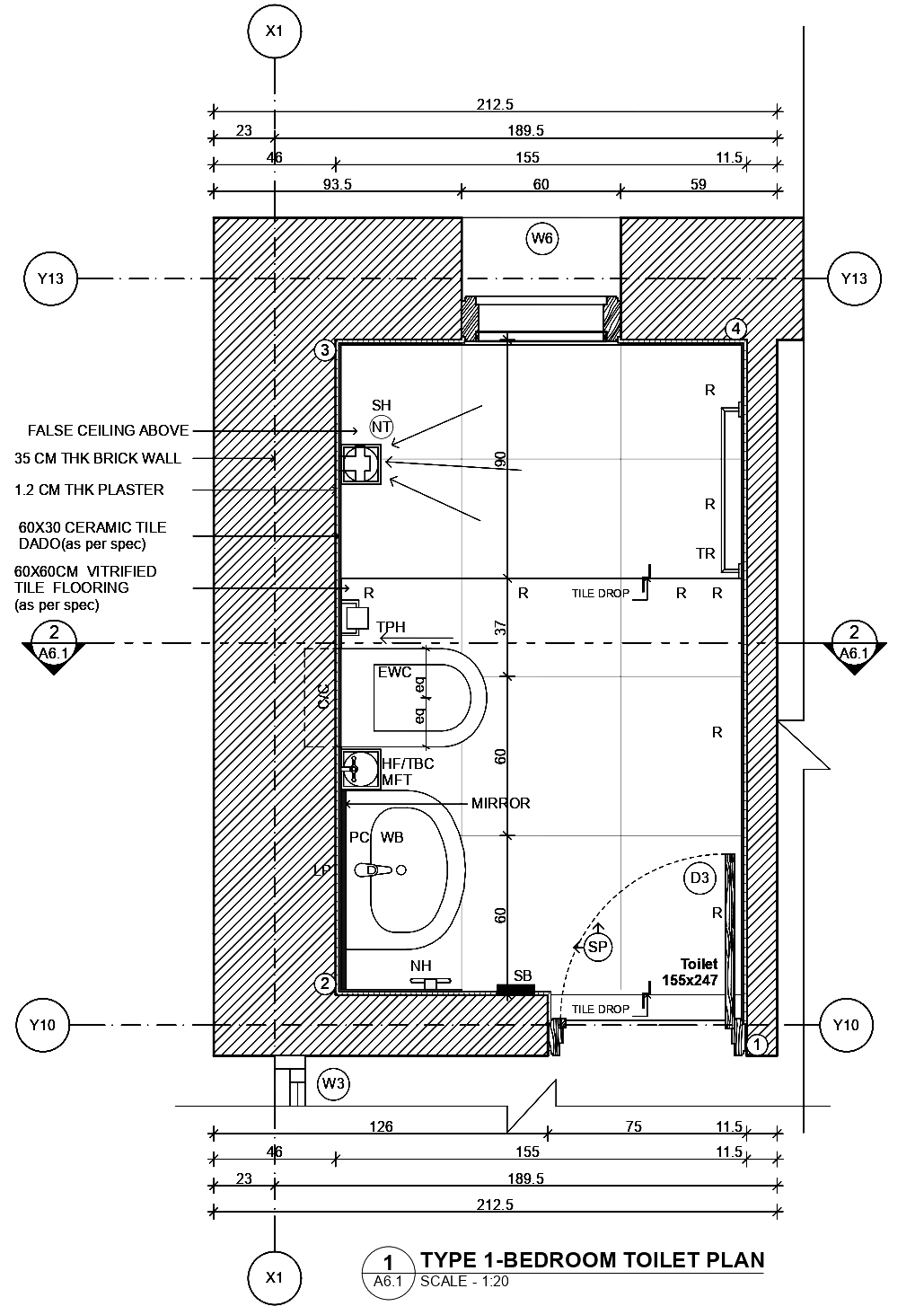 Bathroom Dimension Detail Drawing AutoCAD file free download dwg