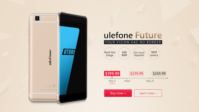 Helio P10に4GB RAMでベゼルレスのUlefone Futureが遂に登場！なんと199.99ドル！