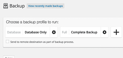 BackupBuddy Profile Setup