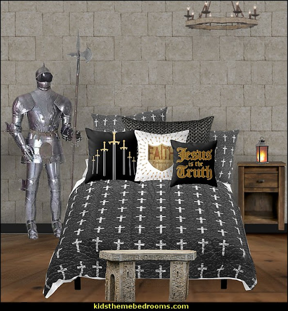 crusader knights bedroom christian bedding  Jesus for kids - Bible Stories wall murals - Christian Bible Verse wall decal stickers - Christian home decor - bible verse wall art -  inspirational bedding - Christian bedding - Christian kids toys - Lion and Lamb toddler beds -  bible stories for kids - Christening Baptism Gifts - Psalm bedding - Scripture throw pillows - bible verse throw pillows -  Vacation Bible School Decorations