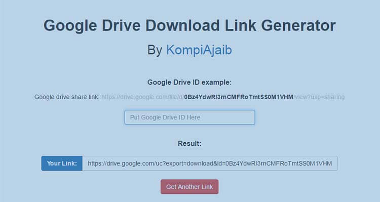 Google Drive Download Link Generator