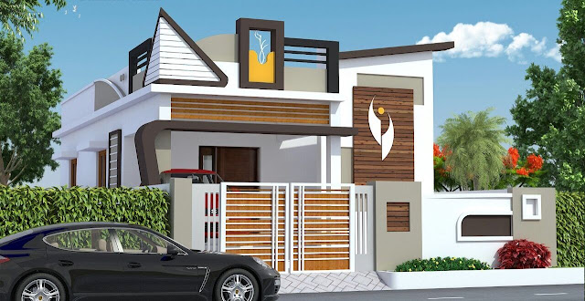 front elevation design single floor