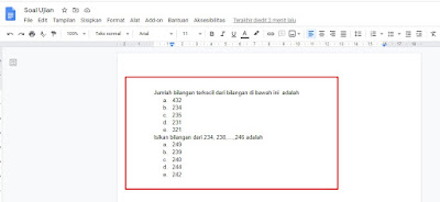 soal google docs