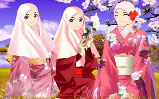 Ilustrasi jilbab di Jepang (desainkawanimut)