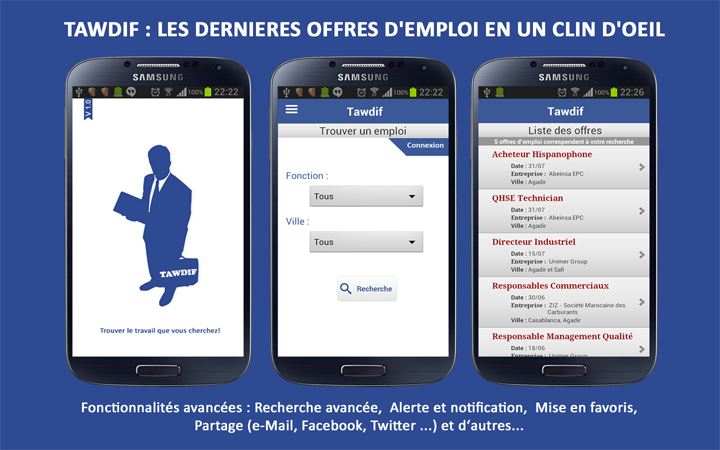 application android de recherche d emploi maroc tawdif emploi maroc