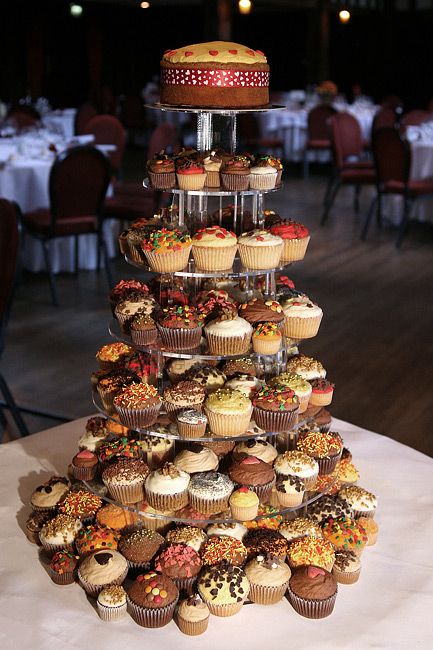 Chocolate Wedding Cupcake Tower by Crumbs and Doilies