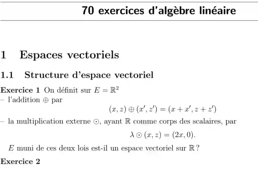 Exercices corrigés Algèbre 2