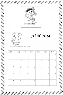 Calendário abril 2014