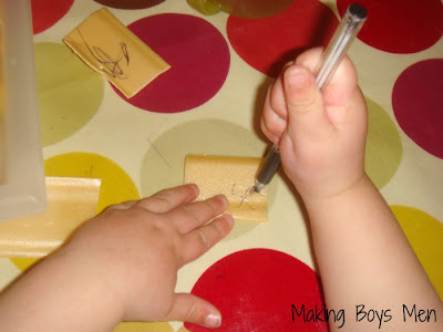 styrofoam modelling with kids