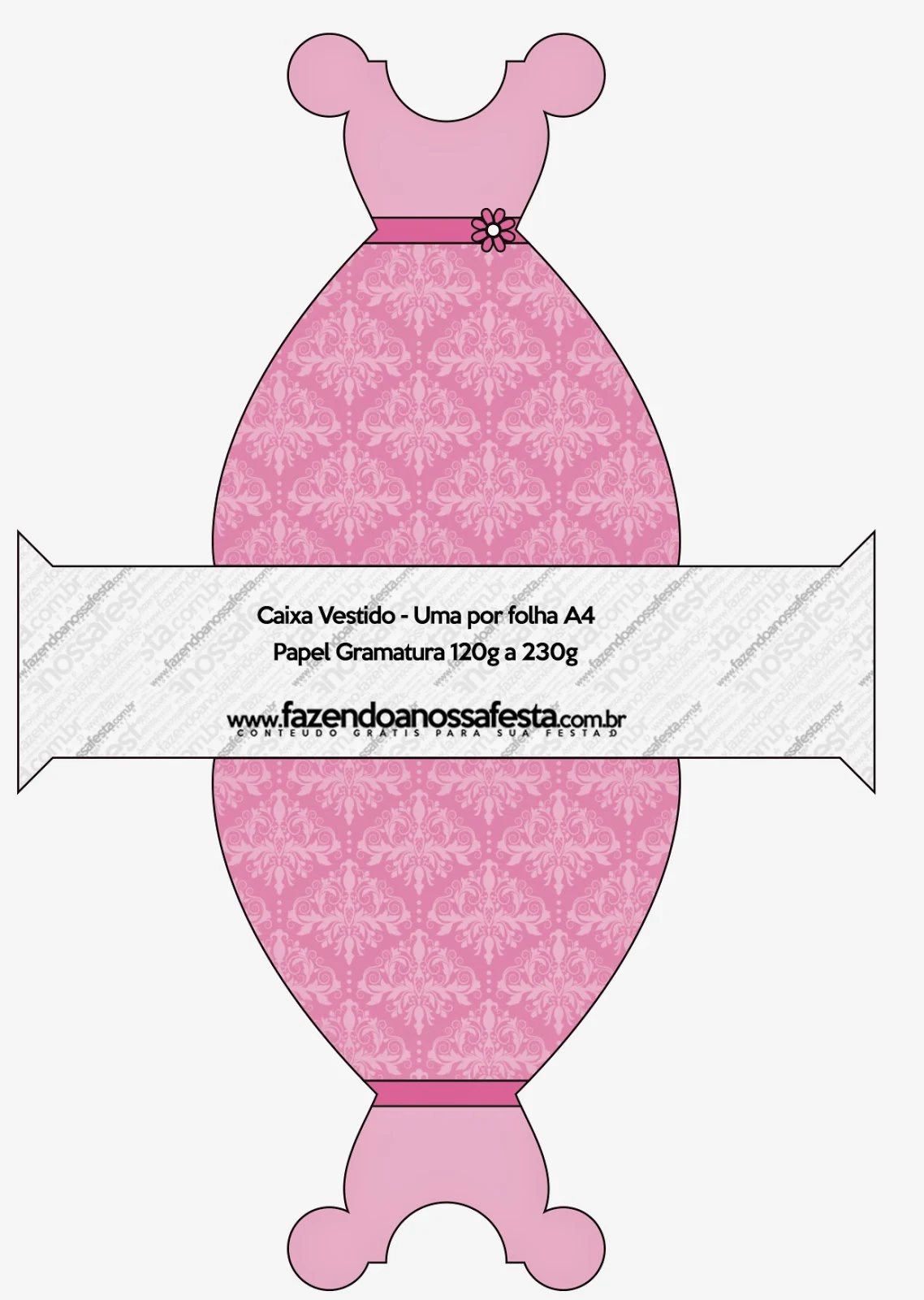 Free Printable Dress shaped Box.