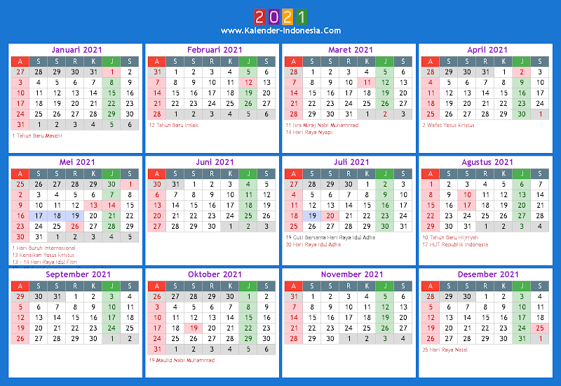 51 Kalender 2021 Indonesia, Konsep Terkini!