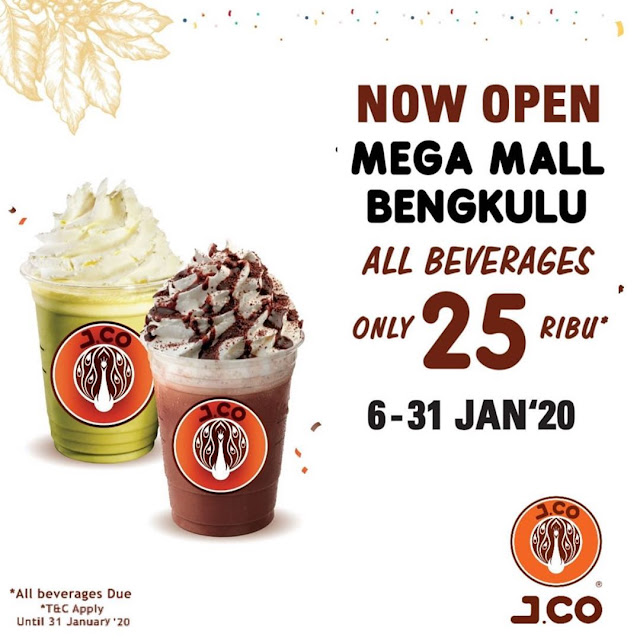 #JCO - #Promo Opening All Beverage Hanya 25K di MEGA MALL BENGKULU (s.d 31 Jan 2020) 