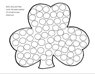 St. Patrick's day roll and cover shamrock math activity