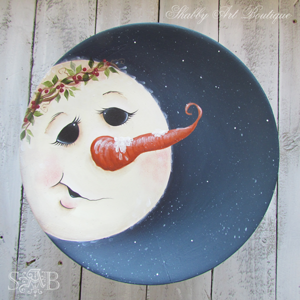 Shabby Art Boutique snowman plate 2
