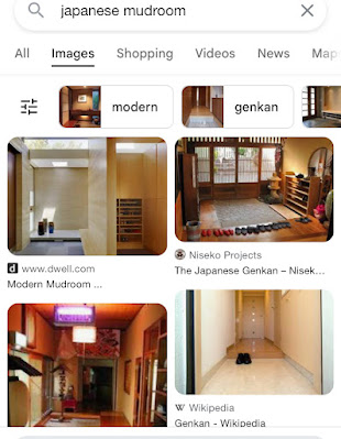 Screenshot of a Google search for “Japanese mudrooms”