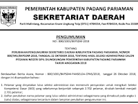 Revisi Pengumuman Lulus dan Jadwal serta Nama Peserta UJIAN CAT CPNS 2018 - Kabupaten Padang Pariaman, Download Disini !!!