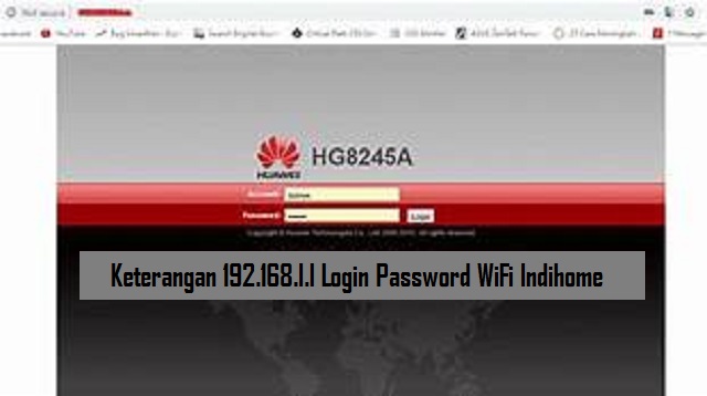 192.168.l.l Login Password WiFi Indihome