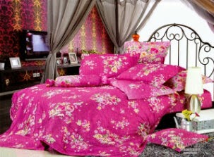 Sprei Jepang Motif Bunga Dasar Pink