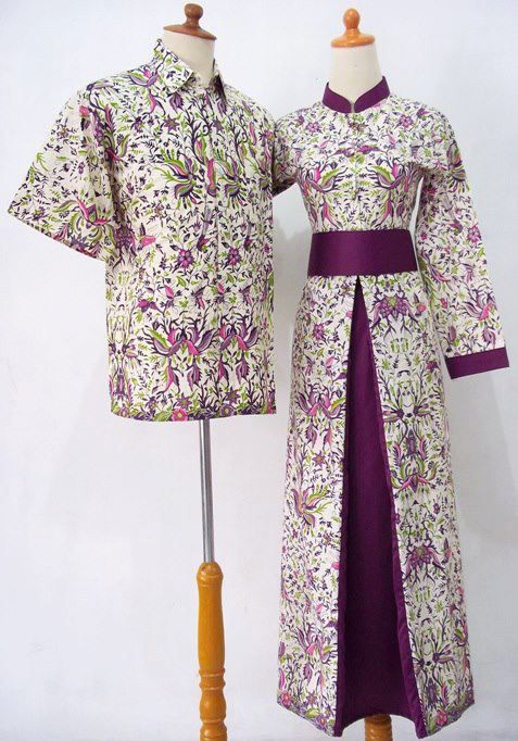 Model Gamis Batik Kombinasi Atasan dan Bawahan