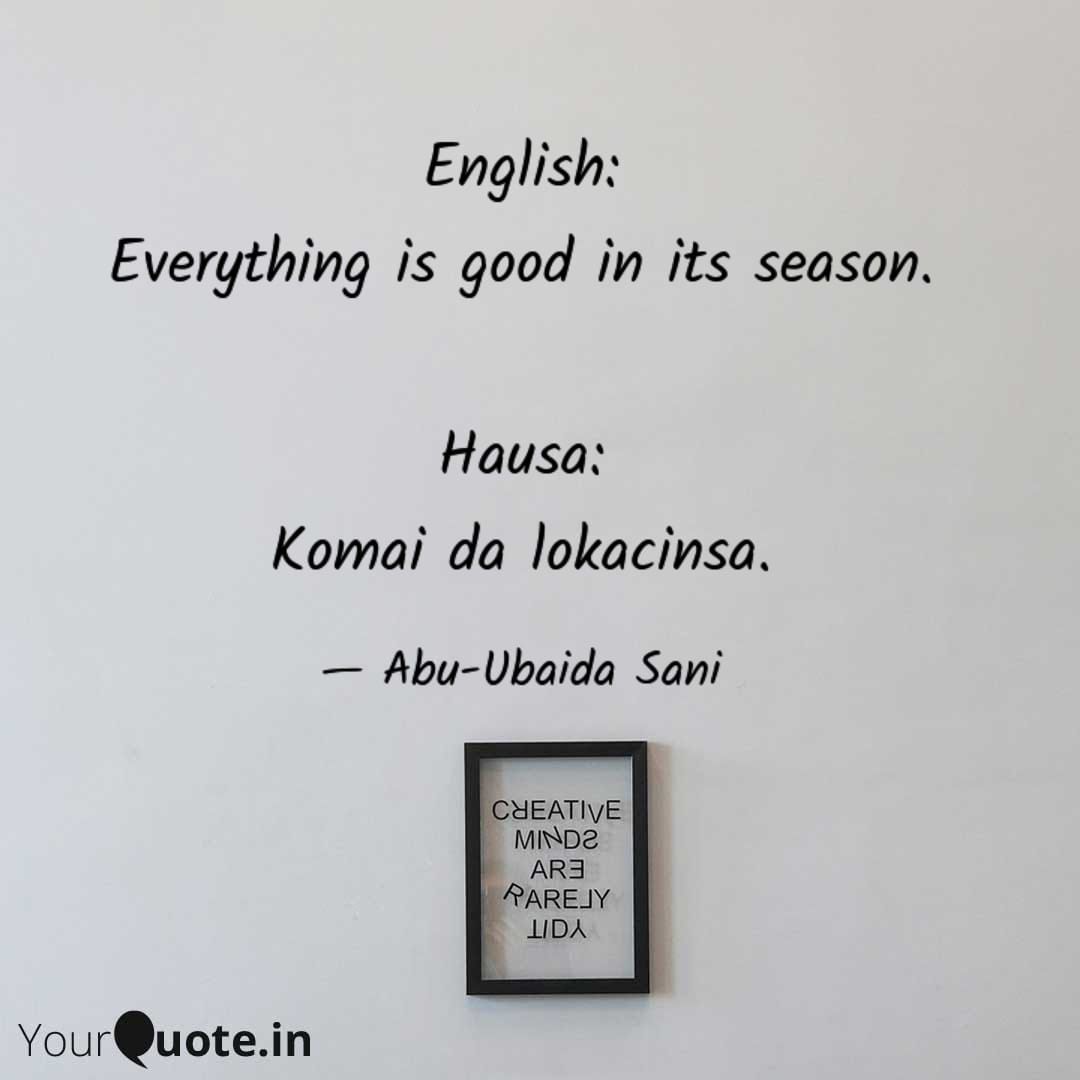 English Proverbs and their Hausa Translation