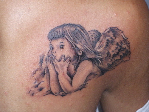 Angel and cherubs are known as popular baby angel tattoos for women