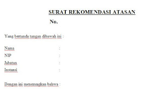 SURAT REKOMENDASI ATASAN