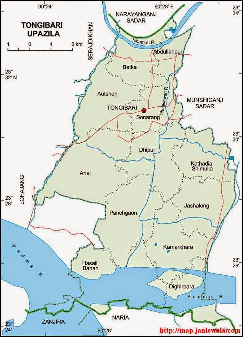 tongibari upazila map of bangladesh