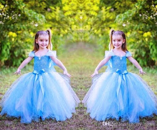 Dress tutu elsa frozen cantik untuk anak perempuan