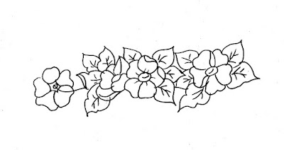 desenho de flores silvestres para toalha de rosto