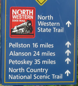 North Country Trail sign in Mackinaw City