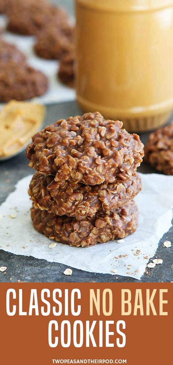 No Bake Cookies with chocolate, peanut butter, and oatmeal! These classic no bake cookies are an all-time favorite cookie and they are so easy to make!