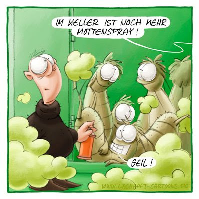 Motten Insektenspray Vertilgungsmittel Drogen Kiffen bekifft high Vernichtung Cartoon Cartoons Witze witzig witzige lustige Bildwitze Bilderwitze Comic Zeichnungen lustig Karikatur Karikaturen Illustrationen Michael Mantel lachhaft Spaß Humor