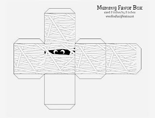 Hallween Mummy Party Favor Box Free Printable