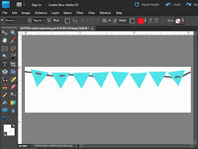 Draw lines with drawing tool for Bunting string design
