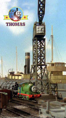 Percy the green engine enjoy working at the seaside Brendan docks with large cranky the crane bugs