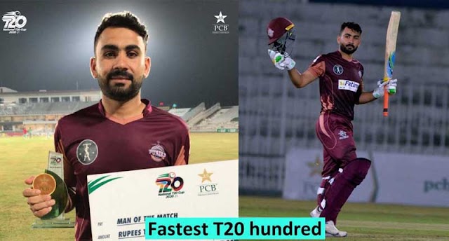 Kushdil Shah Hits Fastest century in T20