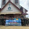 Prajurit Lanal TBA Gotong Royong di Gereja HKBP Sirantau Kota Tanjungbalai