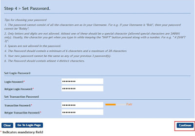 Vijaya Bank Set Login and Transaction Passwords