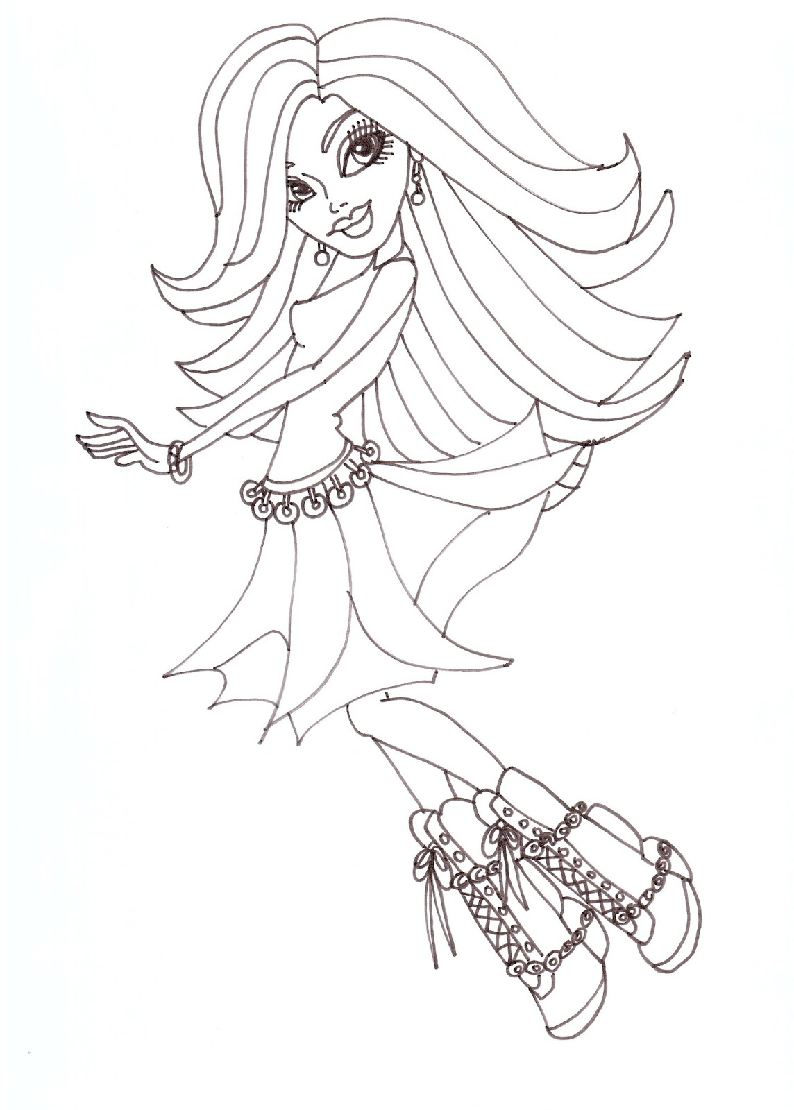Download Free Printable Monster High Coloring Pages: Spectra Coloring Sheet