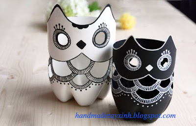 Chiếc đèn ngủ handmade cú mèo đã hoàn thành