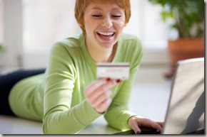 Woman shopping online