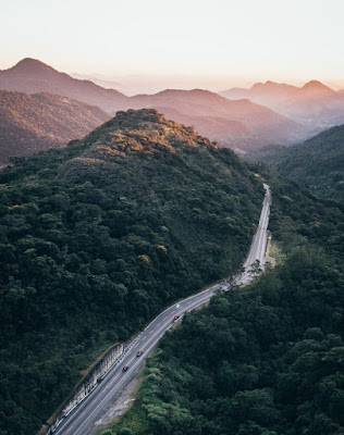 Aerial Photography of Road Near Mountains | Stunning Nature Photo