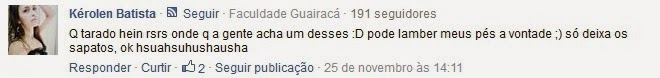 Que tarado, hein? rsrs Pode lamber meus pés à vontade ;) só deixa os sapatos, ok? kkkkkkkkk