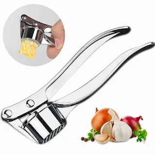 Stainless Steel Grade Garlic Press Mincer Heavy Duty Sturdy Easy to Use and Clean Dishwasher Safe Rustproof hown - store