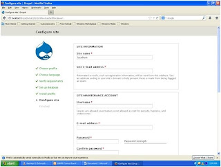 Configure your site information in drupal