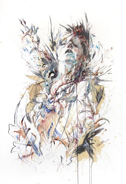 Carne Griffiths pinturas mulheres e flores com chás vodca e uisque