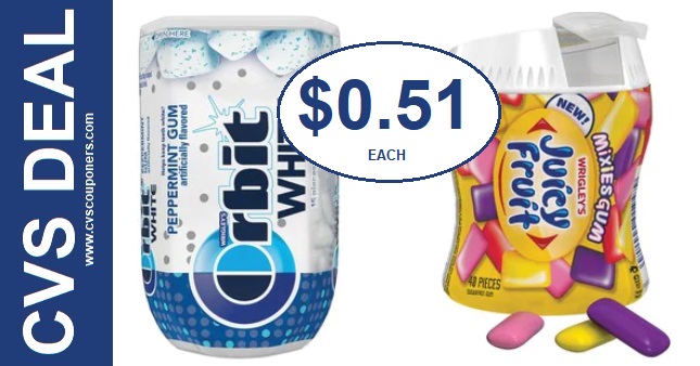 CVS Wrigley's Gum Coupon Deal $0.51 1-5-1-11
