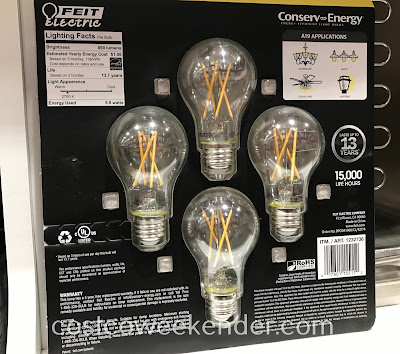 Costco 1232736 - Feit Electric 60w Crystal Clear Filament LED: great for any home