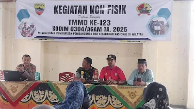 TMMD Ke-123 Kodim 0304/Agam Sosialisasikan Tertib Lalu Lintas