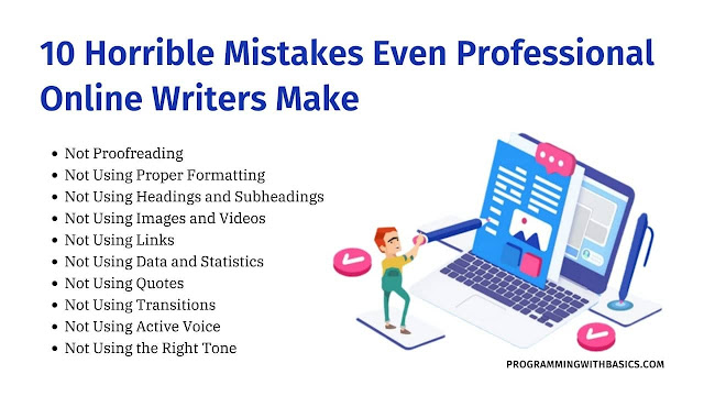 Horrible Mistakes Even Professional Online Writers Make